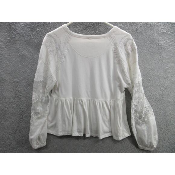 NWT FREE PEOPLE Womens Embroidered Penny Lace Peplum Top XS LILAC $98 Shirt - Picture 10 of 16